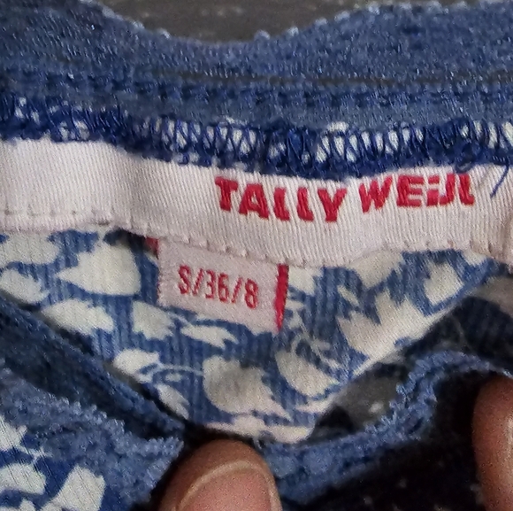 Tally Weijl Small Blue White Floral Lace Trim Mini Dress Cottagecore Y2K Style - Picture 4 of 6